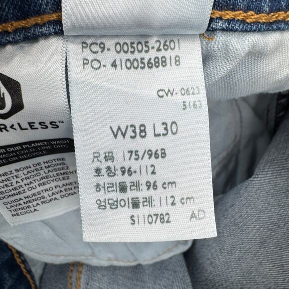 Levi's 505 Jeans Mens 38x30 ACTUAL Regular Fit Straight Leg Blue Denim - Picture 9 of 10